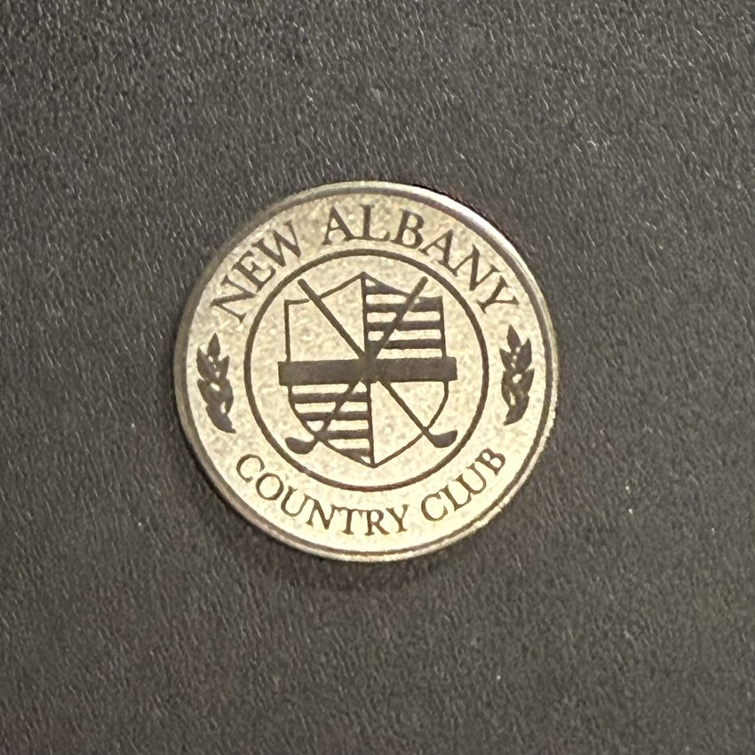 Engraved metal golf ball marker — New Albany Country Club