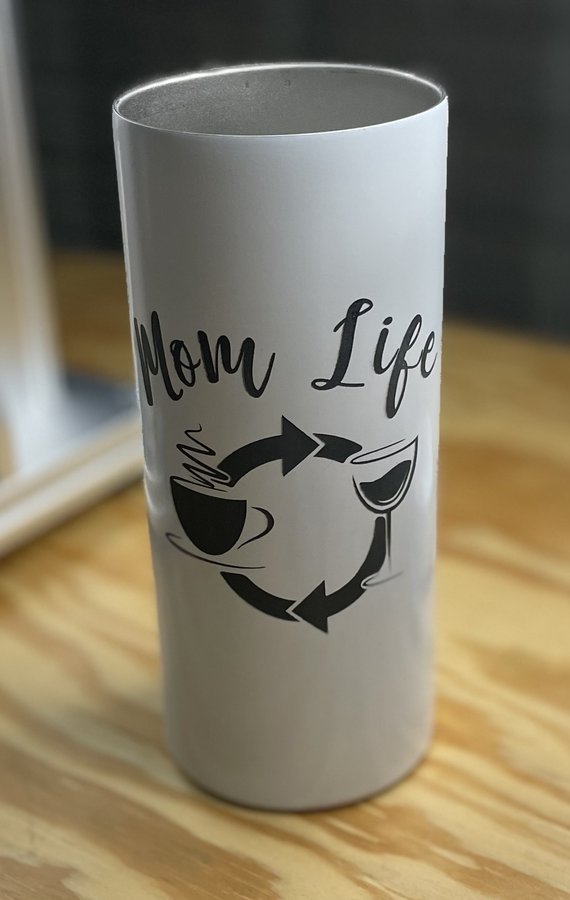 Engraved tumbler with a custom design